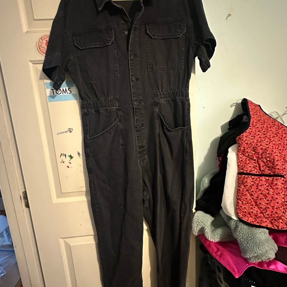 Black Short Sleeve Jumpsuit